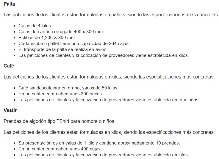 Decisiones — Especificaciones por producto
