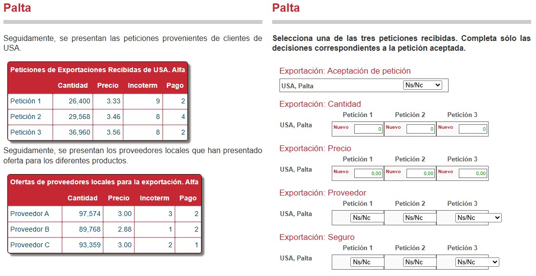 Decisiones — Exportación de palta