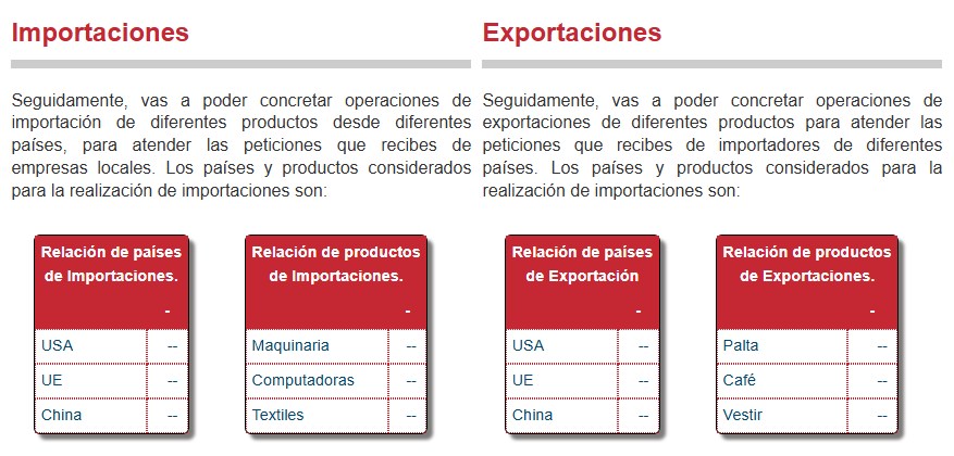 Decisiones — Presentación de importaciones y exportaciones